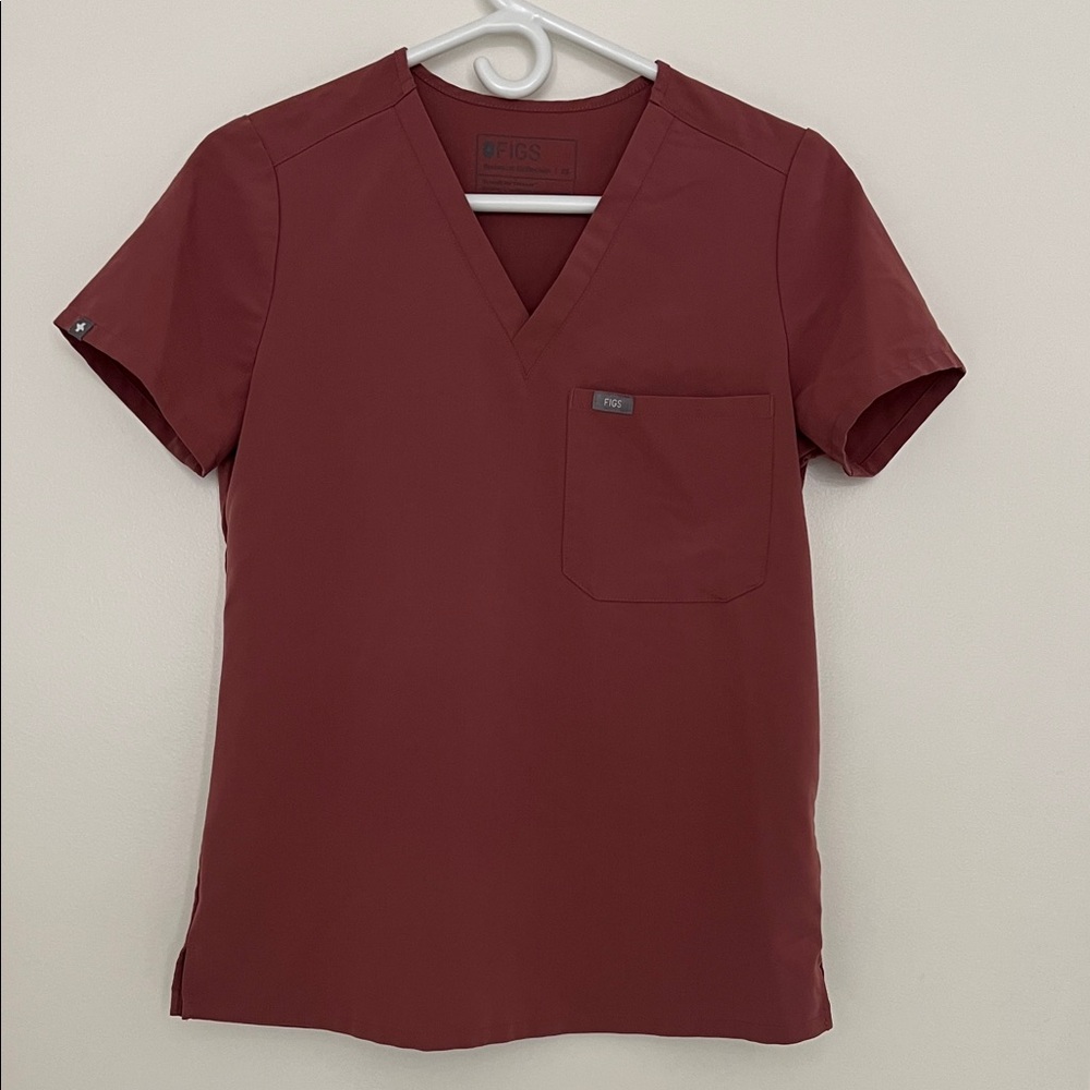 Figs Mauve Scrub Top